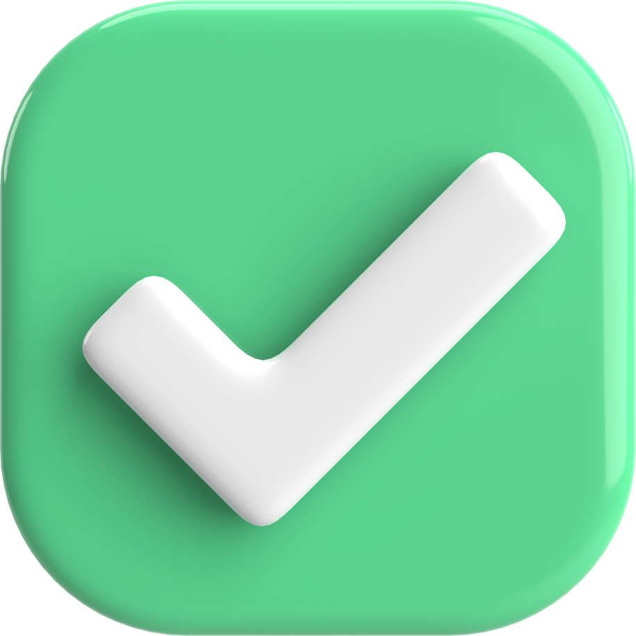 3D checkbox. Check mark. 3D illustration.