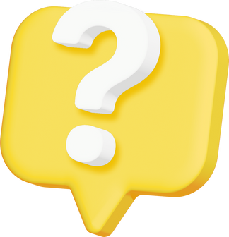 Yellow question mark 3D icon sign.